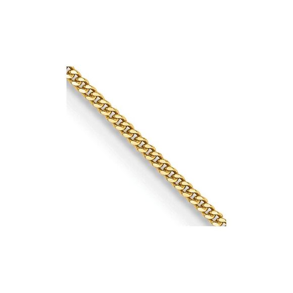 14k Yellow Gold 24 inch .9mm Curb with Spring Ring Clasp Pendant Chain